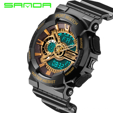 Sanda 799 1 Sport Brand Electronic Watch Digital Men Wristwatches White G Style Shock Military Waterproof Swim Male Watch 2019